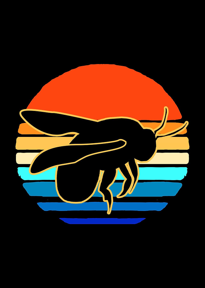 Bee Retro Colorful Wasp