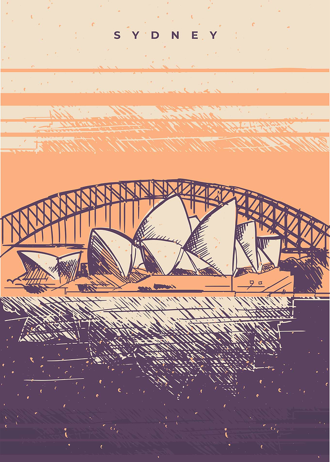 Australia Sketch Landmarks