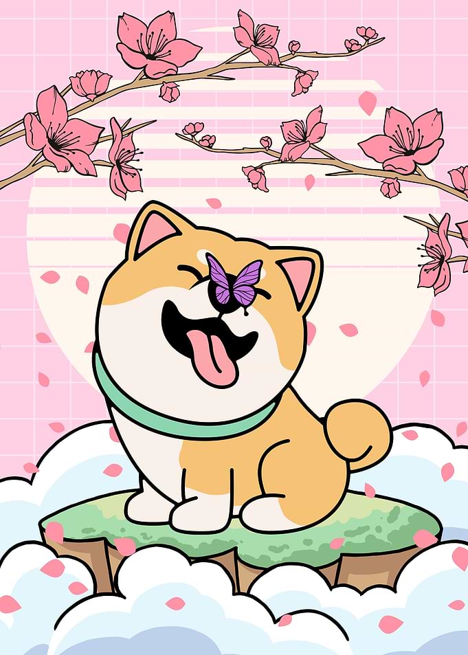 Shiba Inu Cherry Blossom