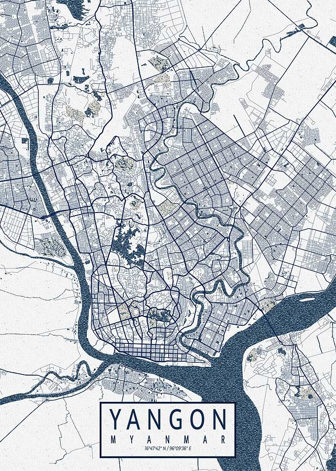 Yangon City Map Coastal