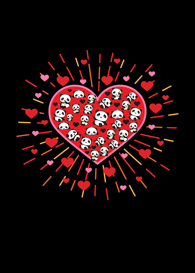 Panda Love Heart