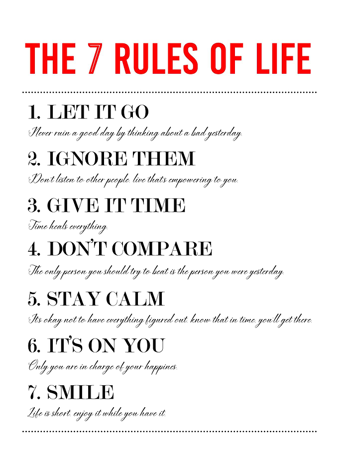 seven rules of life