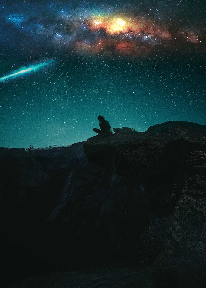 Alone enjoying at night
