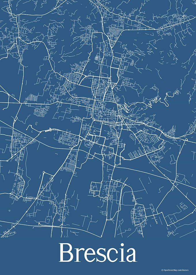 Brescia Italy Blue Map