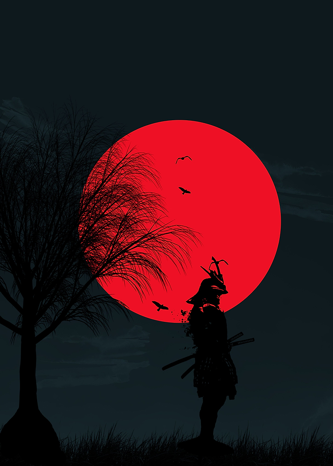 Samurai Solo Red Moon