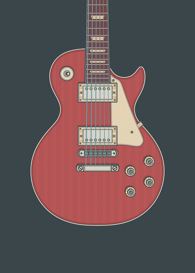 Cherry Red Rock Guitar