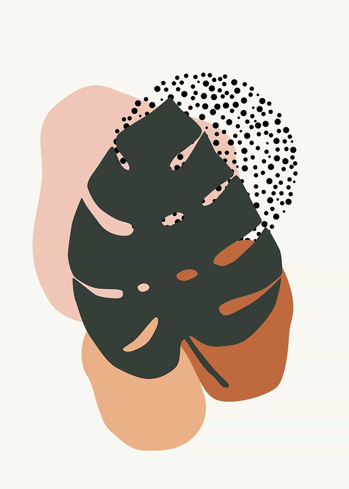 Monstera leaf geometricart