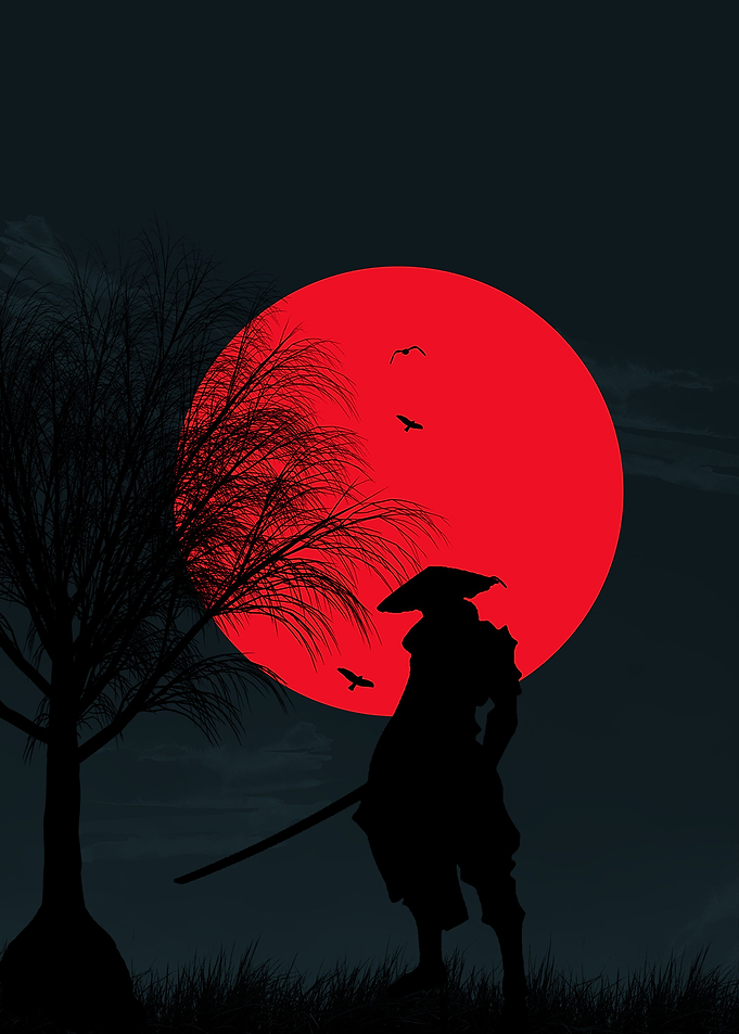 Samurai Solo Red Moon