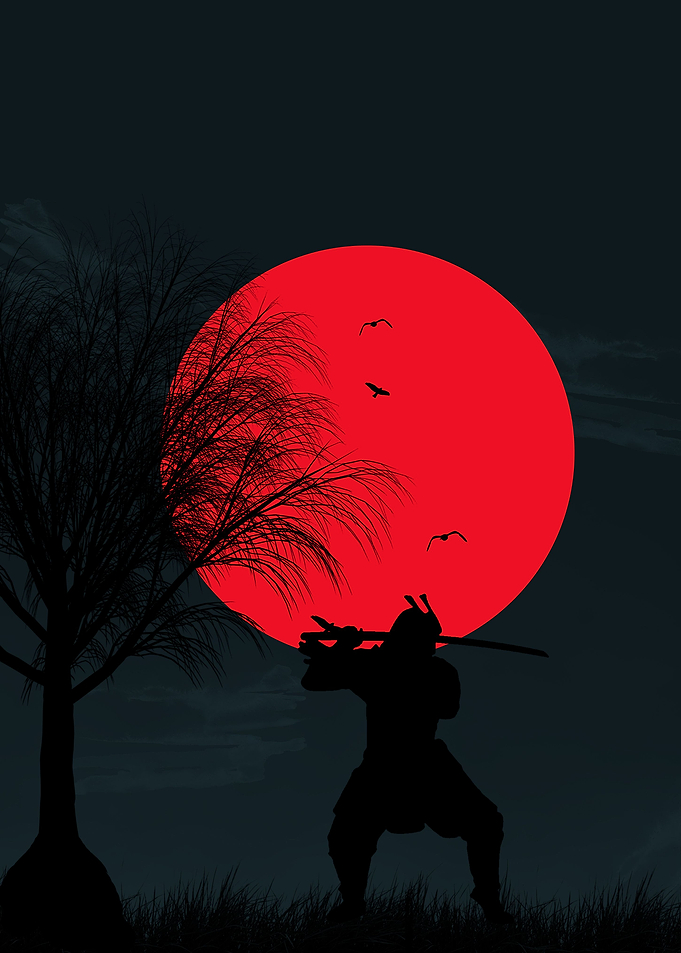 Samurai Solo Red Moon