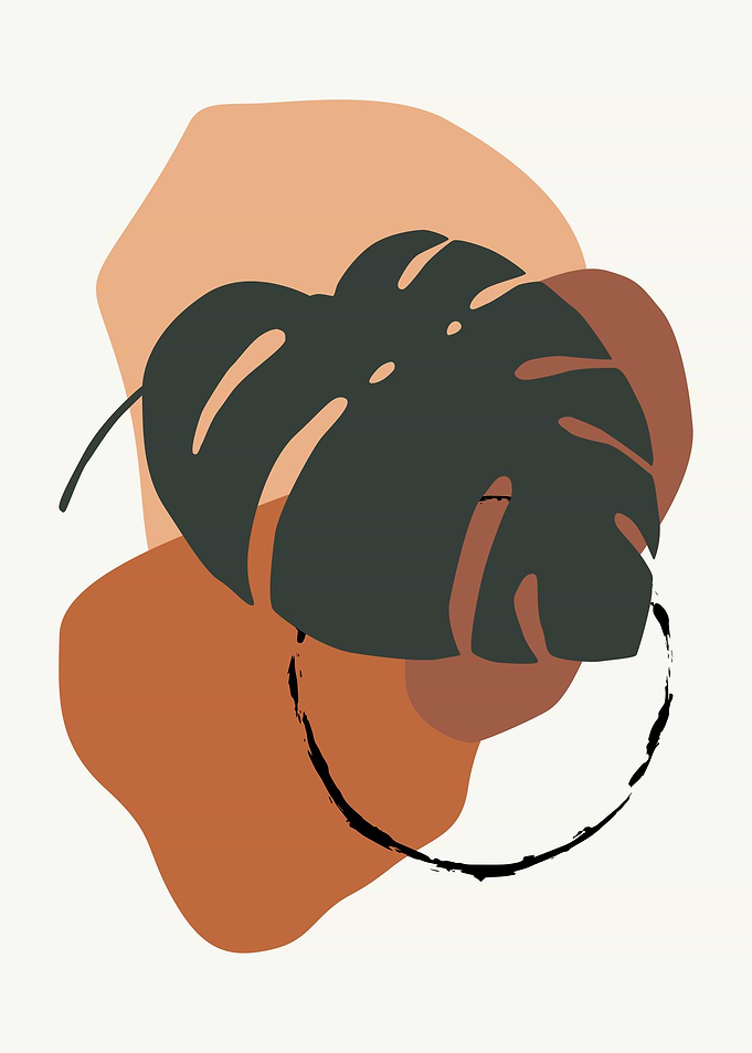 Abstract monstera leaf art