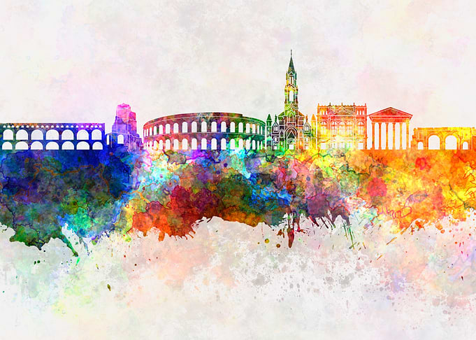 Nimes skyline