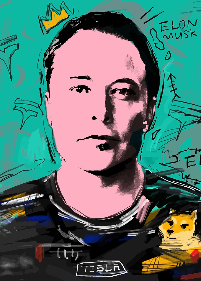 Elon Musk art crown Doge