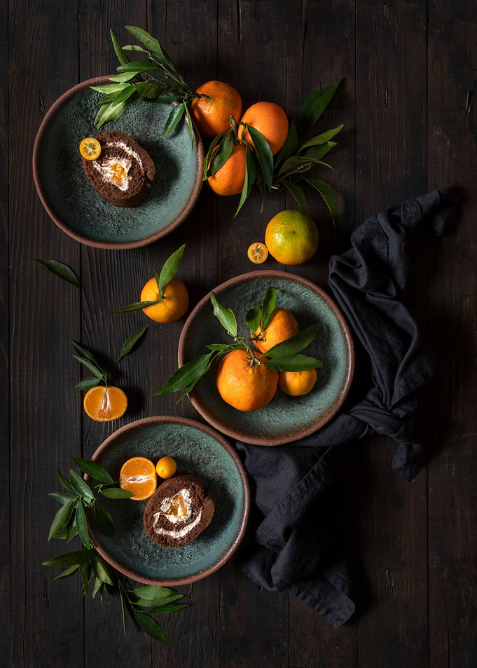 Mandarine chocolate roll