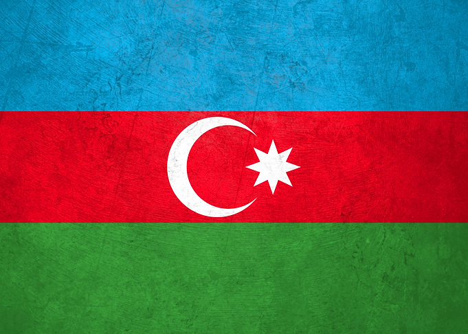 Flag of Azerbaijan on Wall