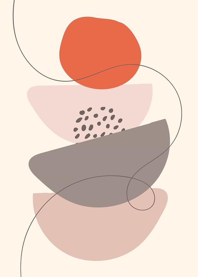Abstract shapes line art