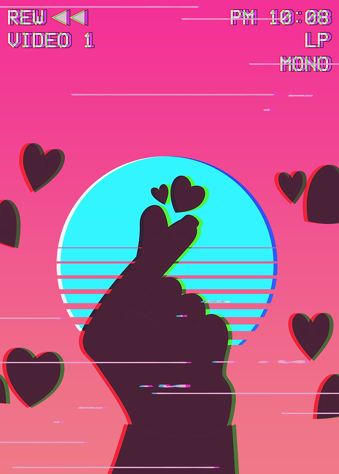 Finger Heart Vaporwave