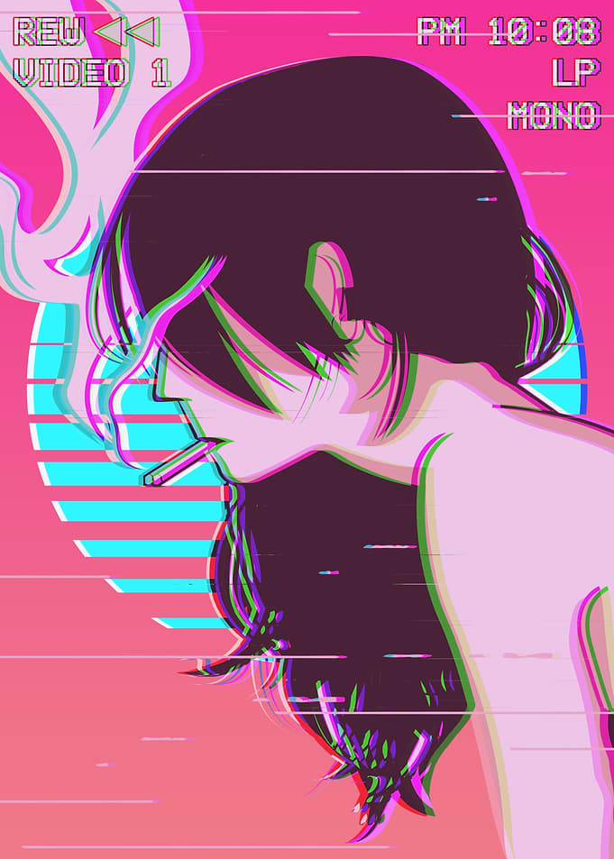 Emo Anime Girl Vaporwave