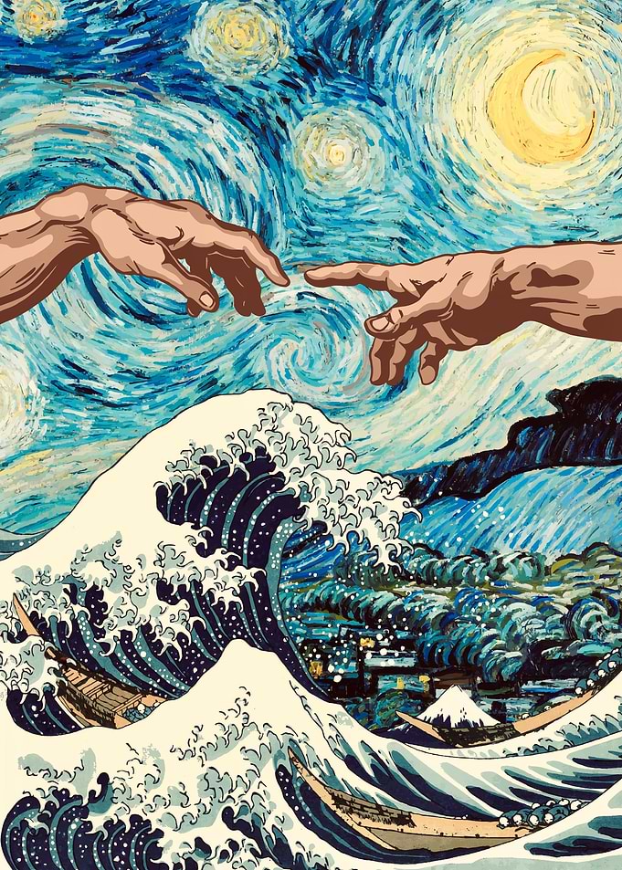 Hands of god starry nights