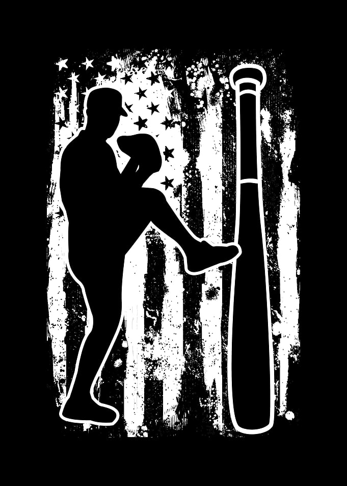 Pitcher Baseball USA Flag