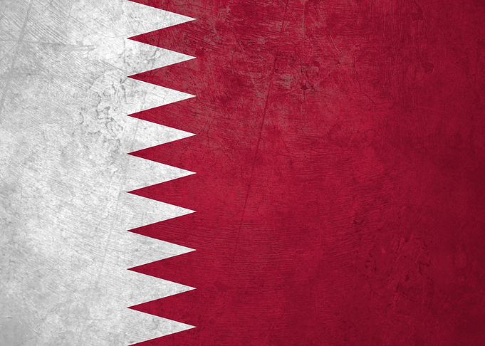 Flag of Qatar on Wall