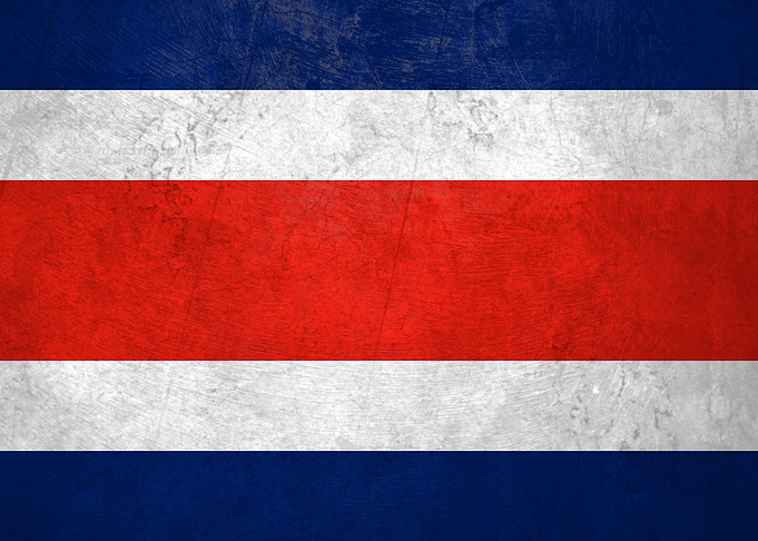 Flag of Costa Rica on Wall