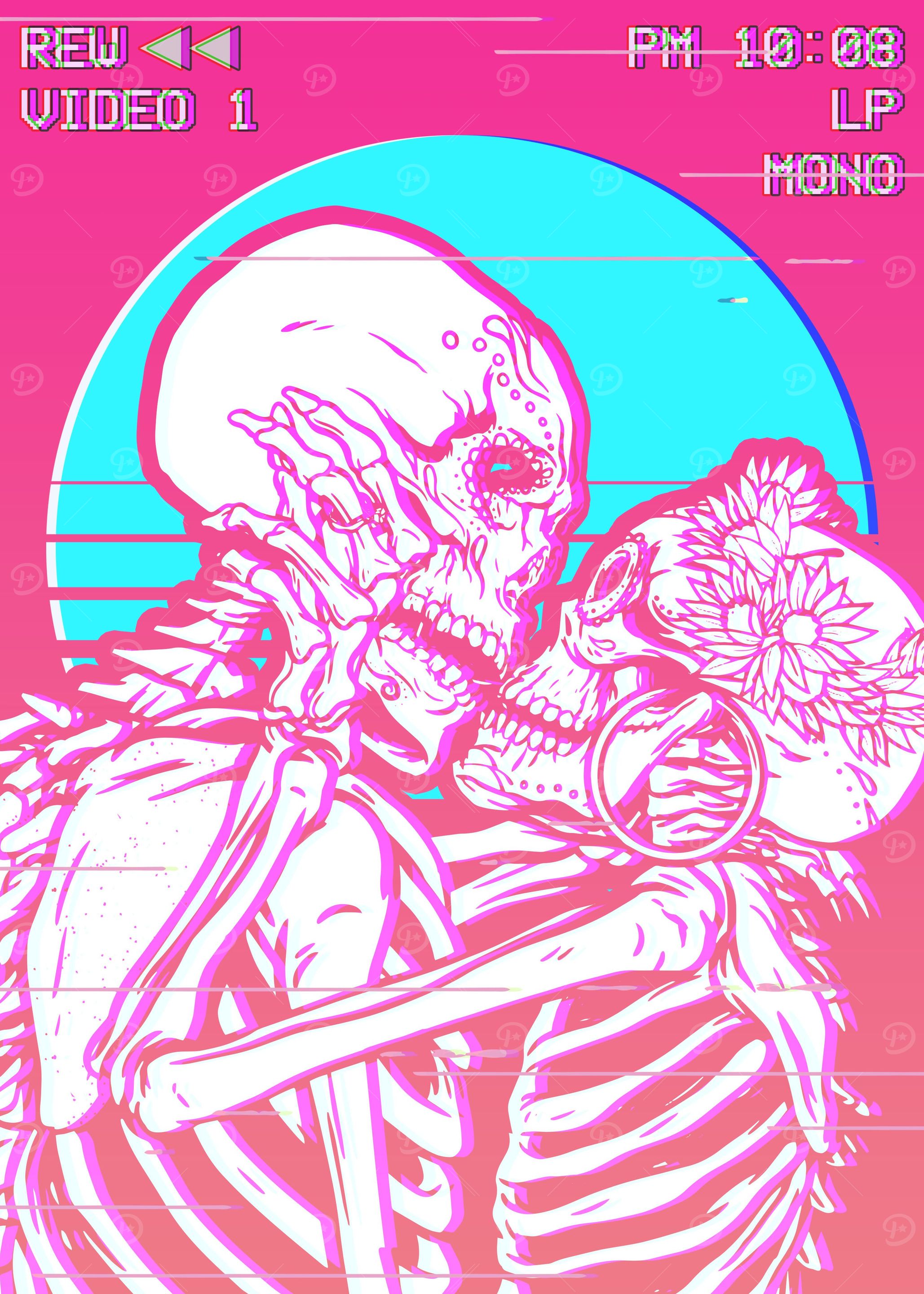 Skeleton Lovers Vaporwave