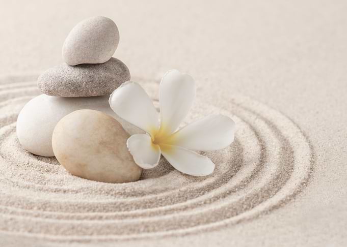 Zen stones and wave art