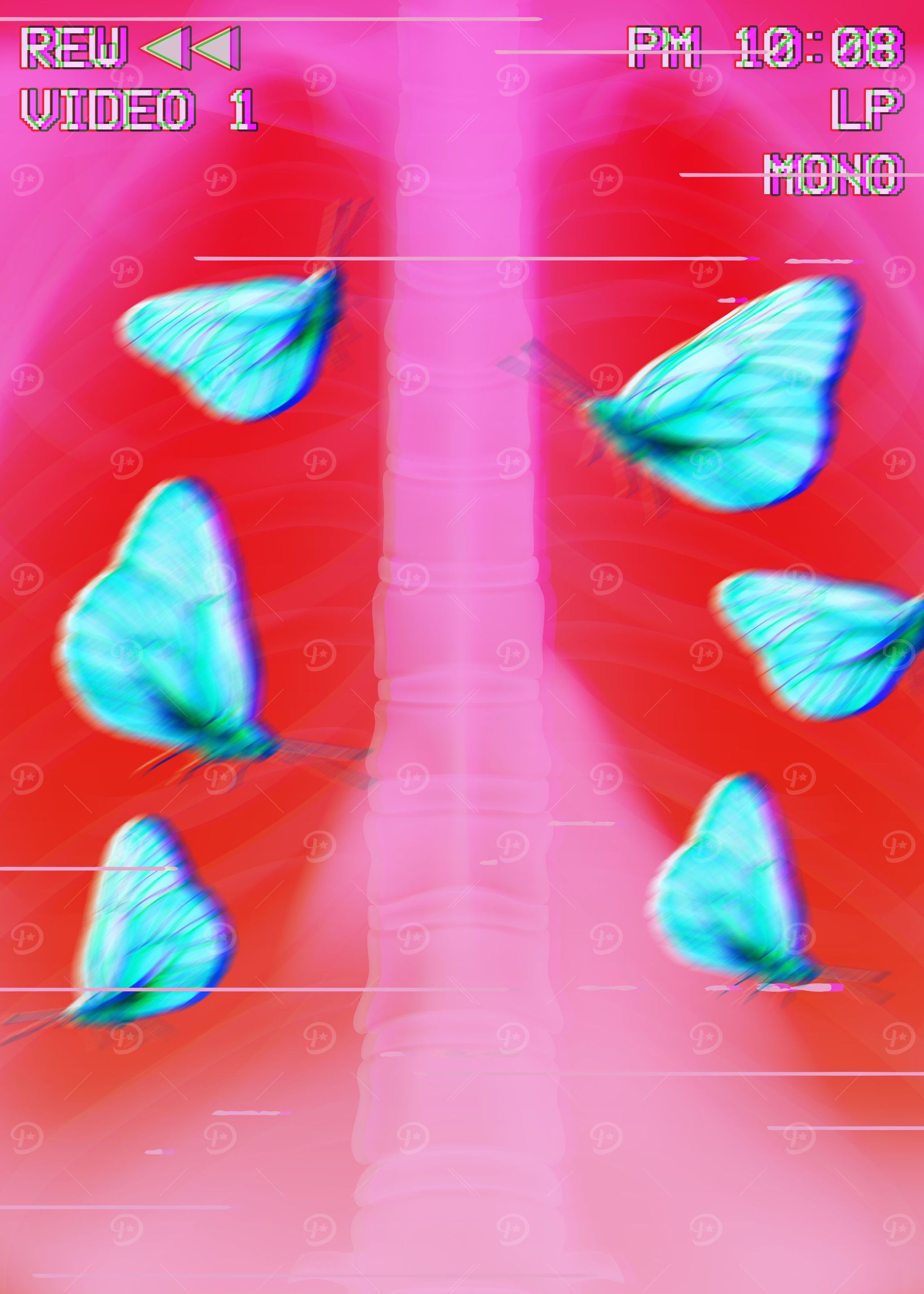 Butterfly Vaporwave Retro