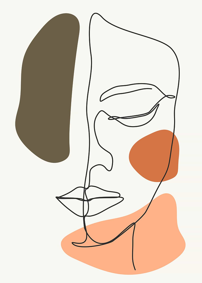 Female woman pose one line