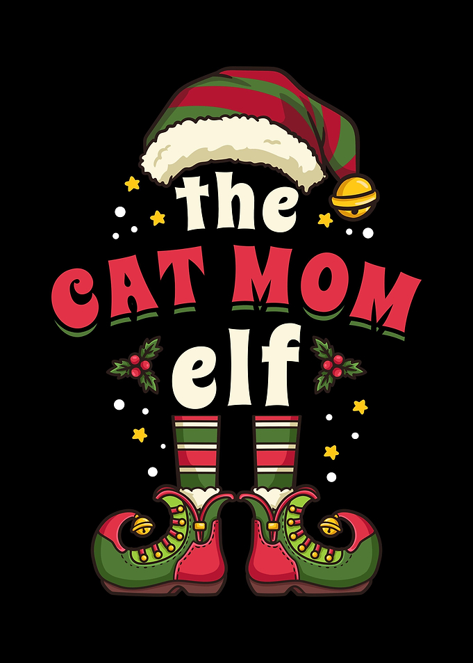 Cat Mom Elf Christmas