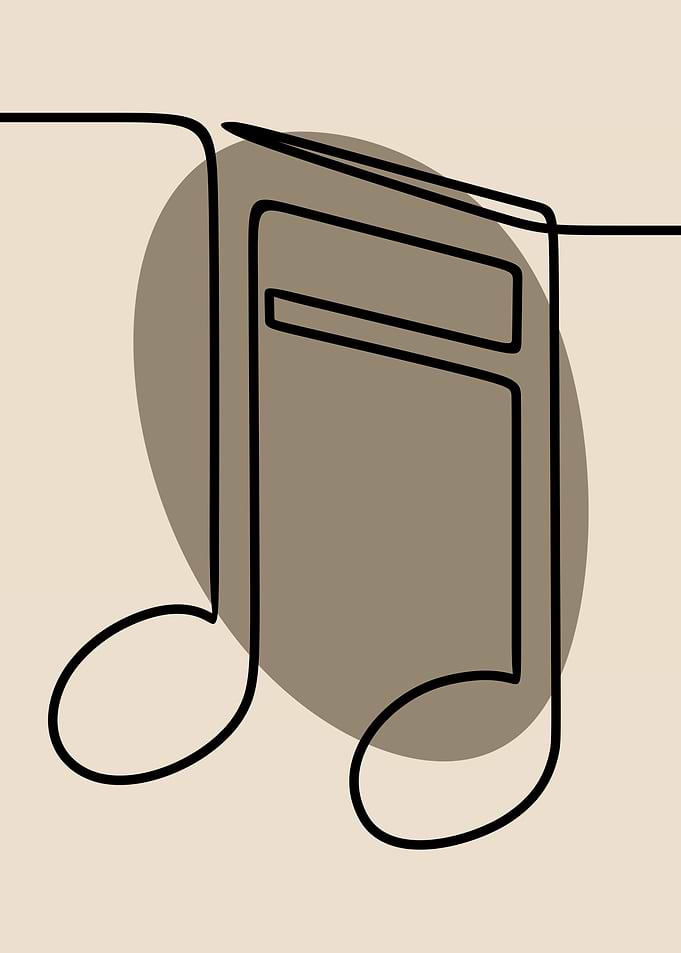 Music notes one line art