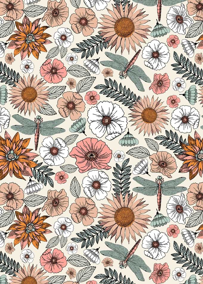 Boho Flowers + Dragonflies