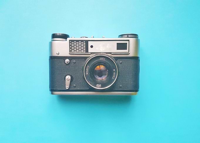 camera cyan old antique