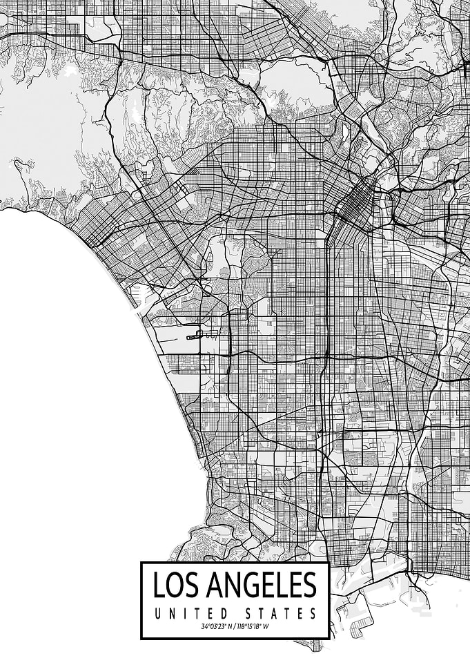 Los Angeles City Map Light