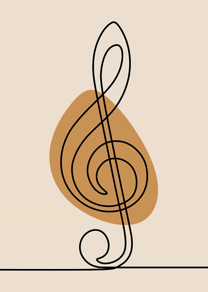 Music Clef symbol line art