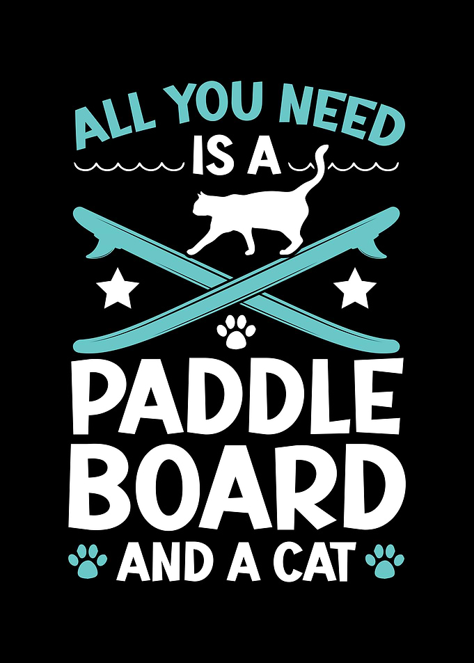 Paddleboard And Cat