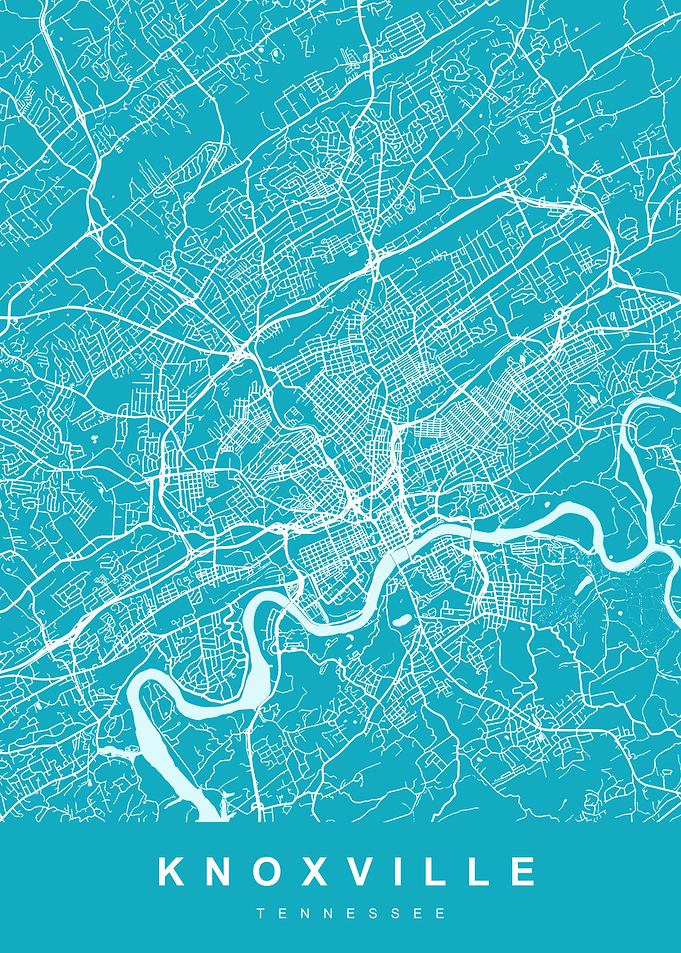 KNOXVILLE Map TENNESSEE