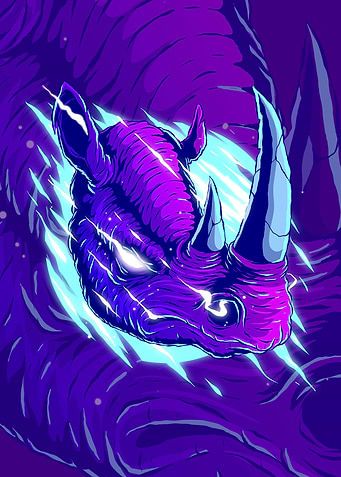 colorful hinoceros