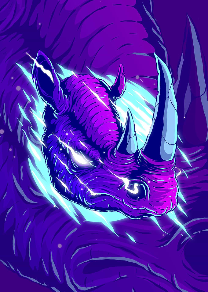 colorful hinoceros