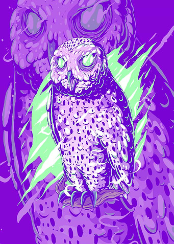 abstract blue owl