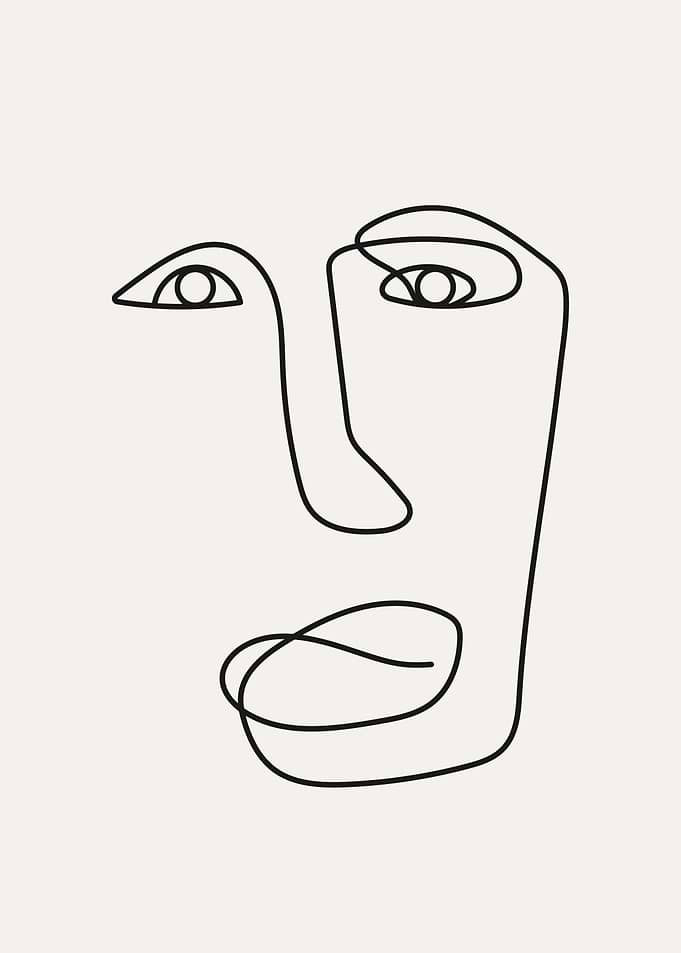 Abstract large face line