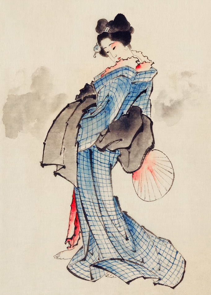 Japanese art kimono geisha