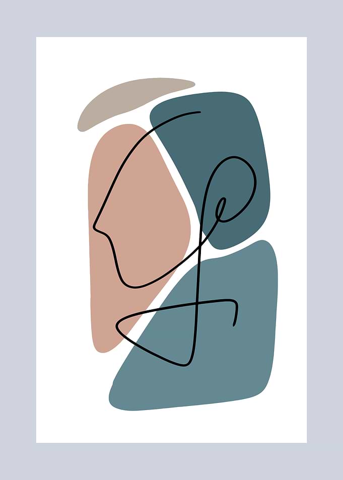 Woman modern one line art
