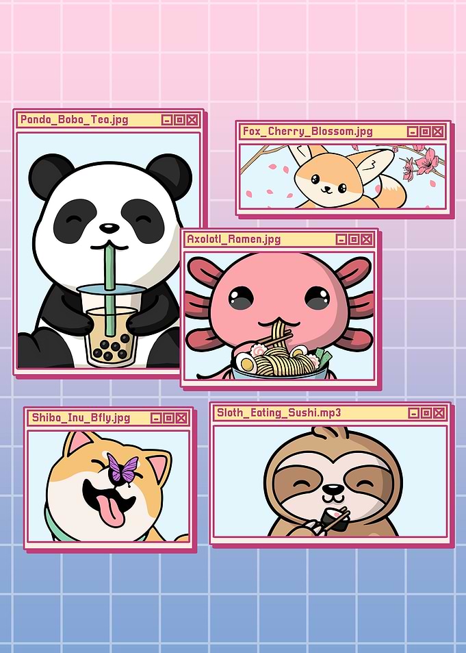 Vaporwave Aesthetic Animal