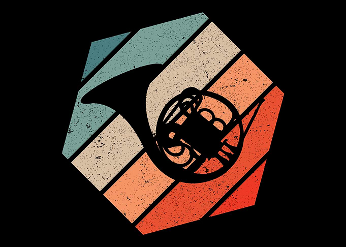 Retro French Horn Marching