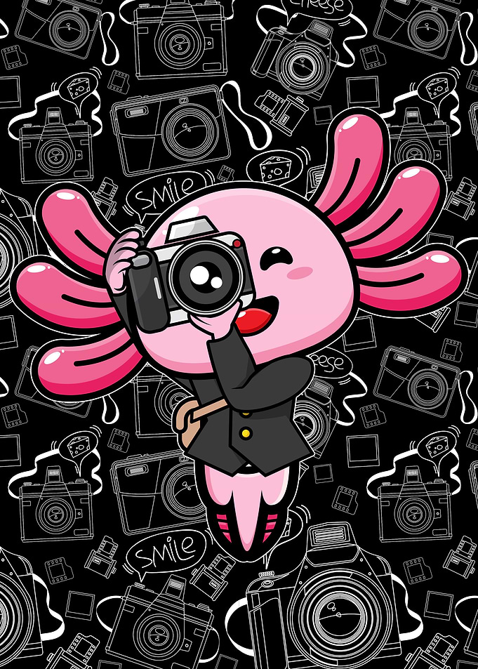 Cute Axolotl Photographer