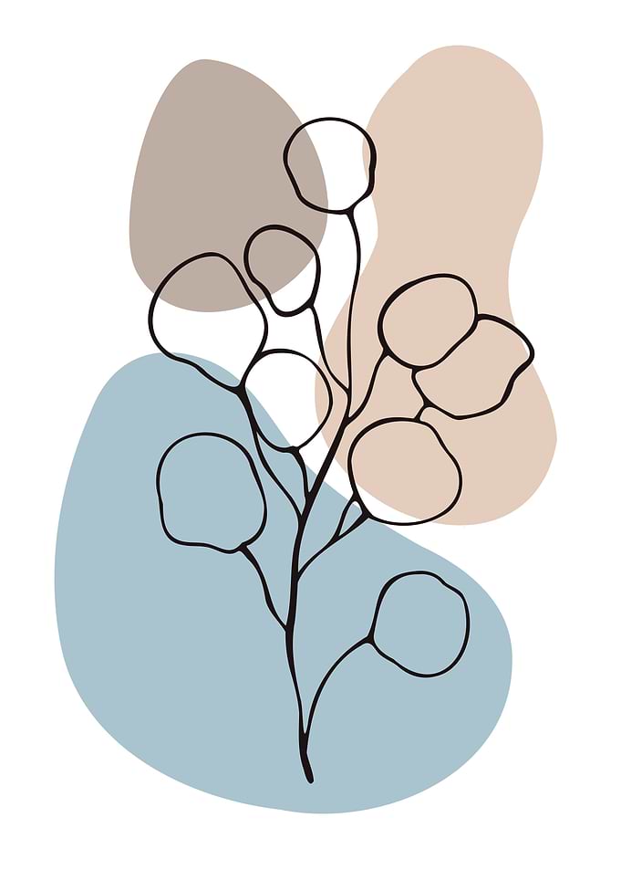 Floral abstract shapes art