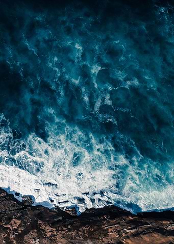 Deep Blue Ocean Cliff