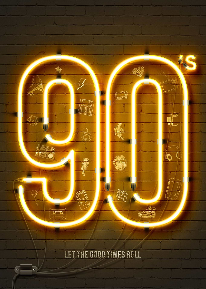 90s neon sign