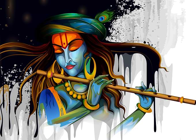 KRISHNA PLAYING FLUTE